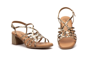 Sandalias Mujer Leopardo Platino Tacón Hebilla Gel  -  Ref. V-26041-1 Leopardo Platino
