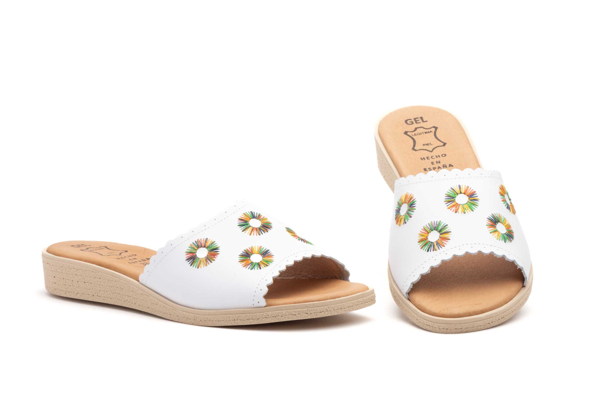 Sandalia Mujer Piel Blanco Pala  -  Ref. 307 Blanco