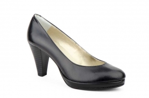 Zapatos Mujer Piel Negro Tacón Plataforma Salón  -  Ref. 2002 Negro