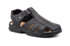 Sandalia Californiana Bio Hombre Piel Negro Morxiva  -  Ref. 7018 Negro