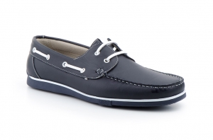 Náuticos Hombre Piel Marino Cordones  -  Ref. 140n Marino